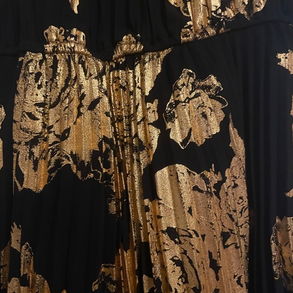 Want and Need black and gold pleated dress - Picture 4 of 7